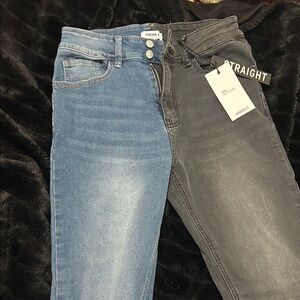 Forever 21 Women's Dual-Tone Straight Leg Jeans